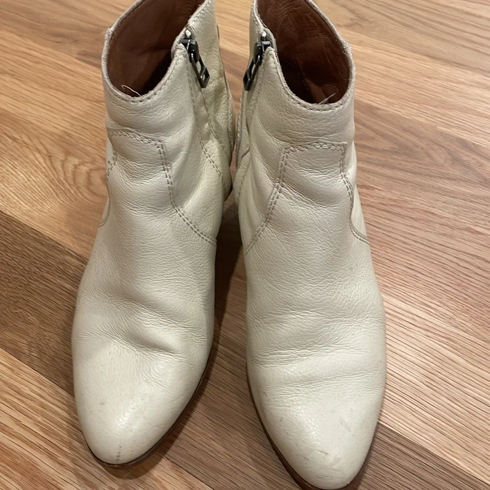 Madewell White Charley Booties